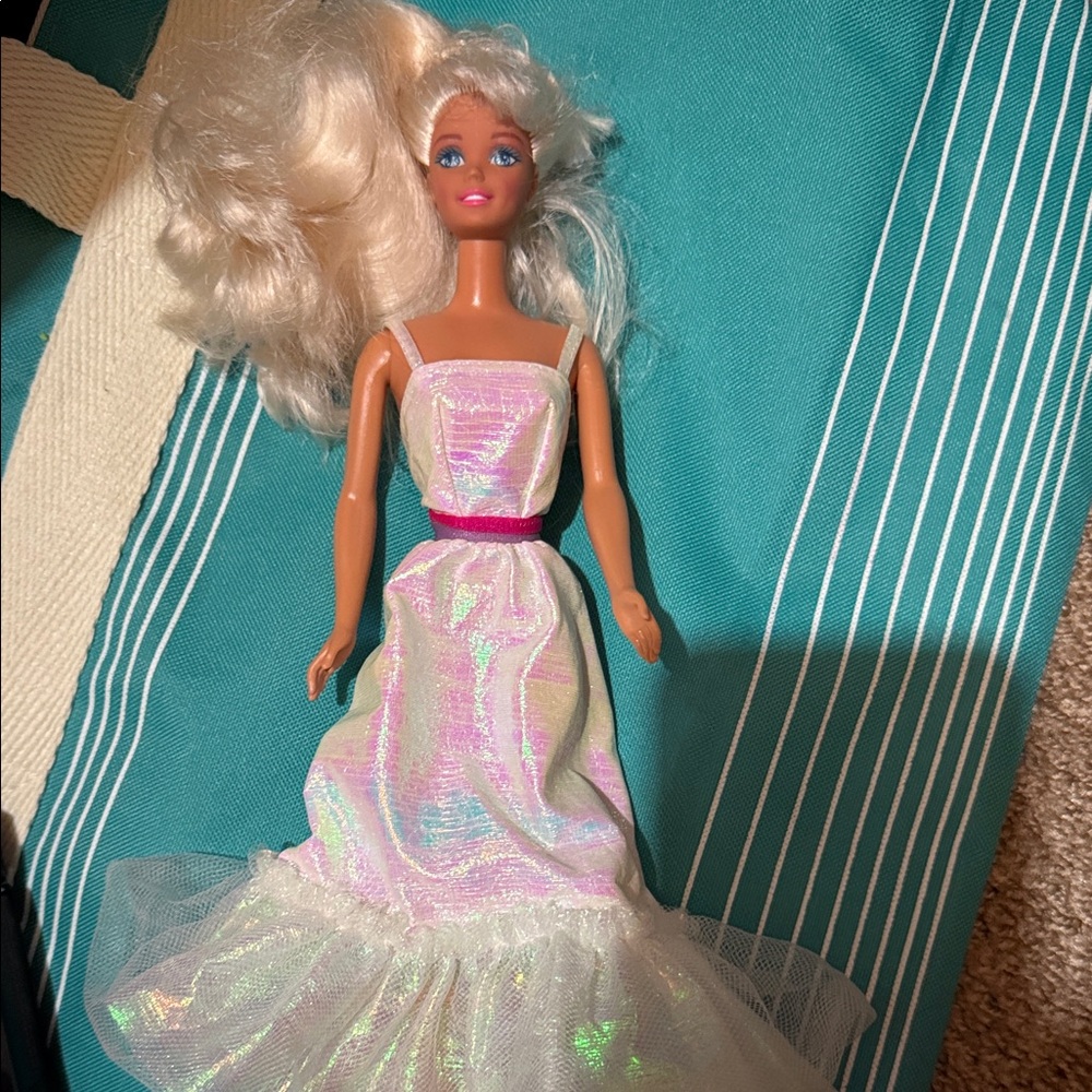 Iridescent Gown Doll with Blonde Hair